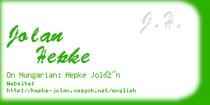 jolan hepke business card